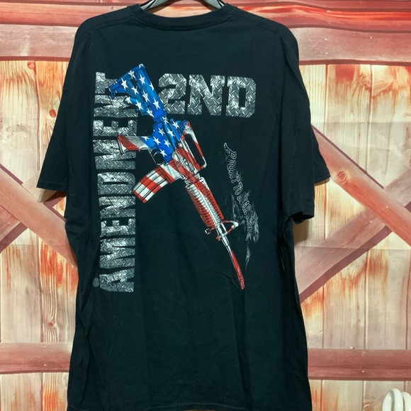 Second amendment flag patriotic, double-sided T-shirt seat measurements - Picture 2 of 3